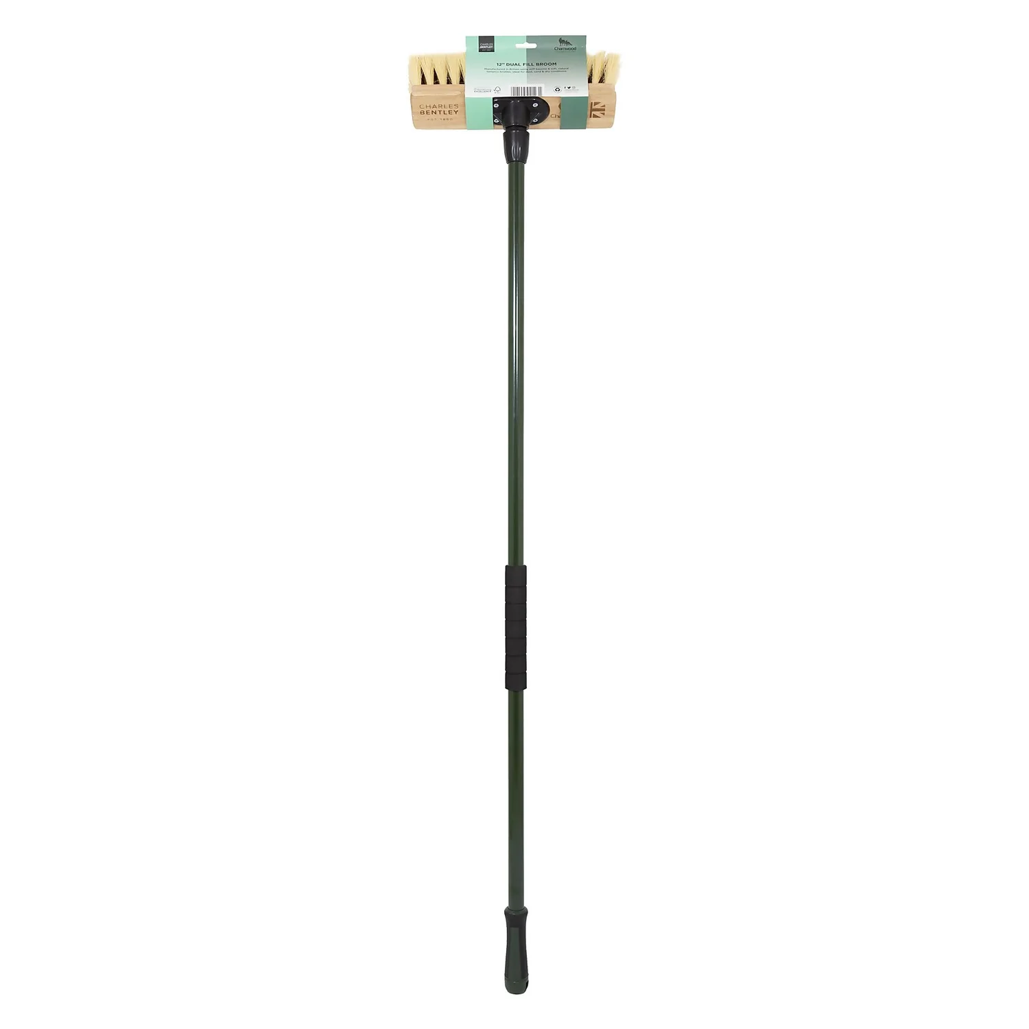 Charles Bentley Charnwood Dual Fill Wooden Broom - 300mm