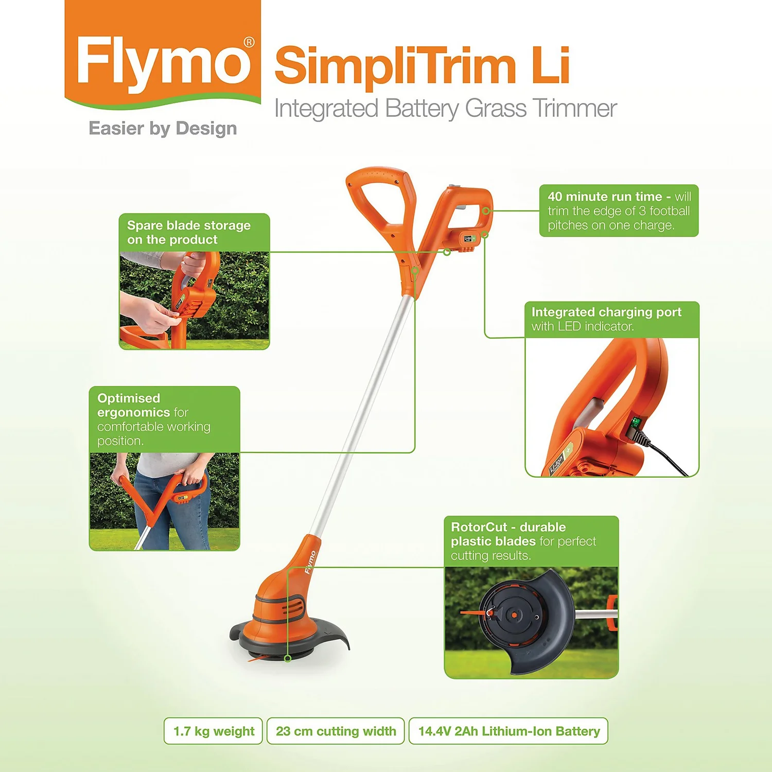 Flymo SimpliTrim Cordless Trimmer - Image 3