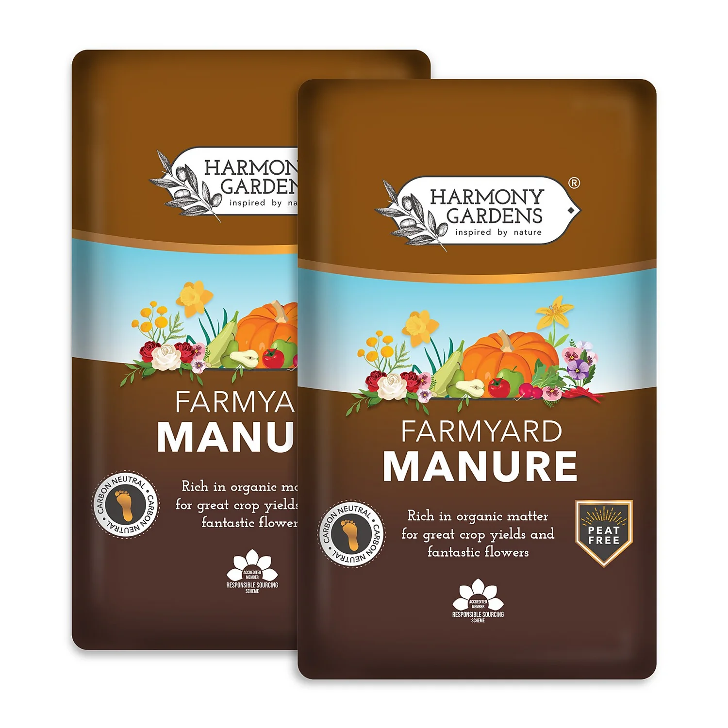 Harmony Gardens Farmyard Manure - 2 Bags (Total 100 Litres / 31.6Kg)